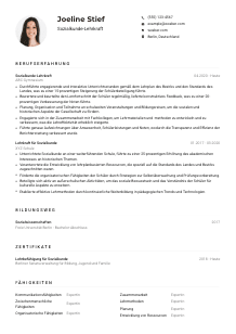 Lebenslauf-Muster für Sozialkunde-Lehrkraft
