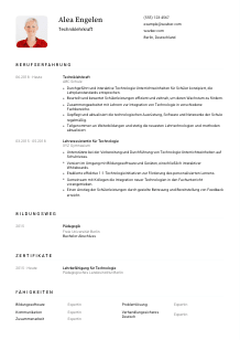 Lebenslauf-Vorlage für Techniklehrkraft #1
