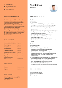 Lebenslauf-Vorlage für Berufspilot*in #3