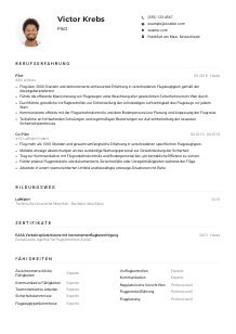 Lebenslauf-Muster für Pilot*in