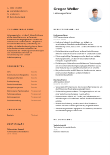 Lebenslauf-Vorlage für Lieferwagenfahrer*in #3