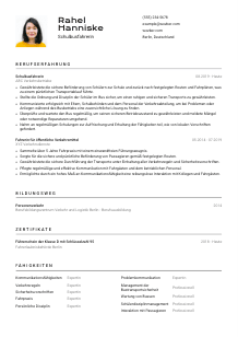 Lebenslauf-Vorlage für Schulbusfahrer*in #2