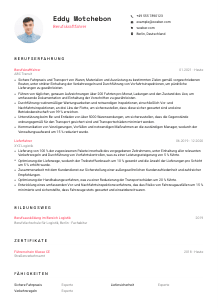 Lebenslauf-Vorlage für Berufskraftfahrer*in #1
