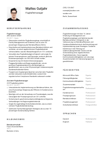 Lebenslauf-Vorlage für Flughafenmanager*in #1