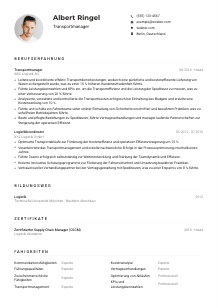 Lebenslauf-Muster für Transportmanager*in