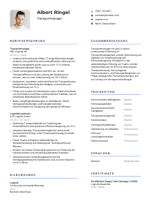 Lebenslauf-Vorlage für Transportmanager*in #2