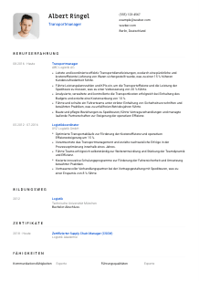 Lebenslauf-Vorlage für Transportmanager*in #1