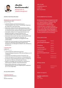Lebenslauf-Vorlage für Betriebsleiter*in im Verkehrsmanagement #3