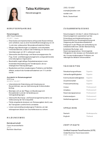 Lebenslauf-Vorlage für Reisemanager*in #1