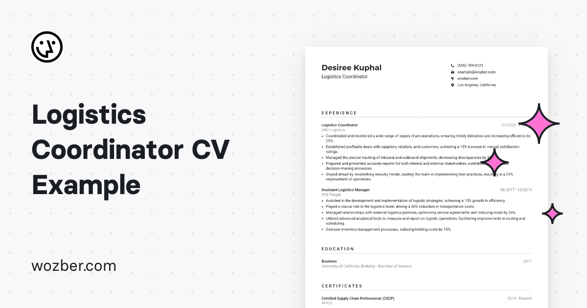 logistics-coordinator-cv-example