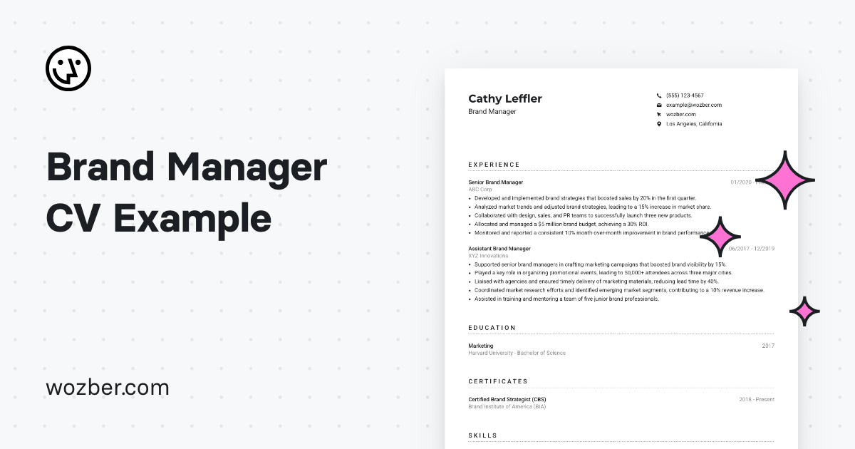 Branded Candidate Example Brand Manager CV Example