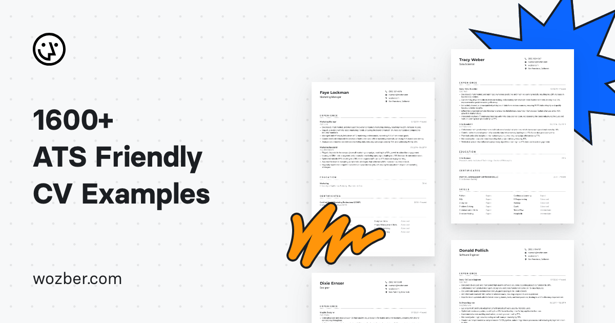 1600+ ATS-Friendly CV Examples | Wozber