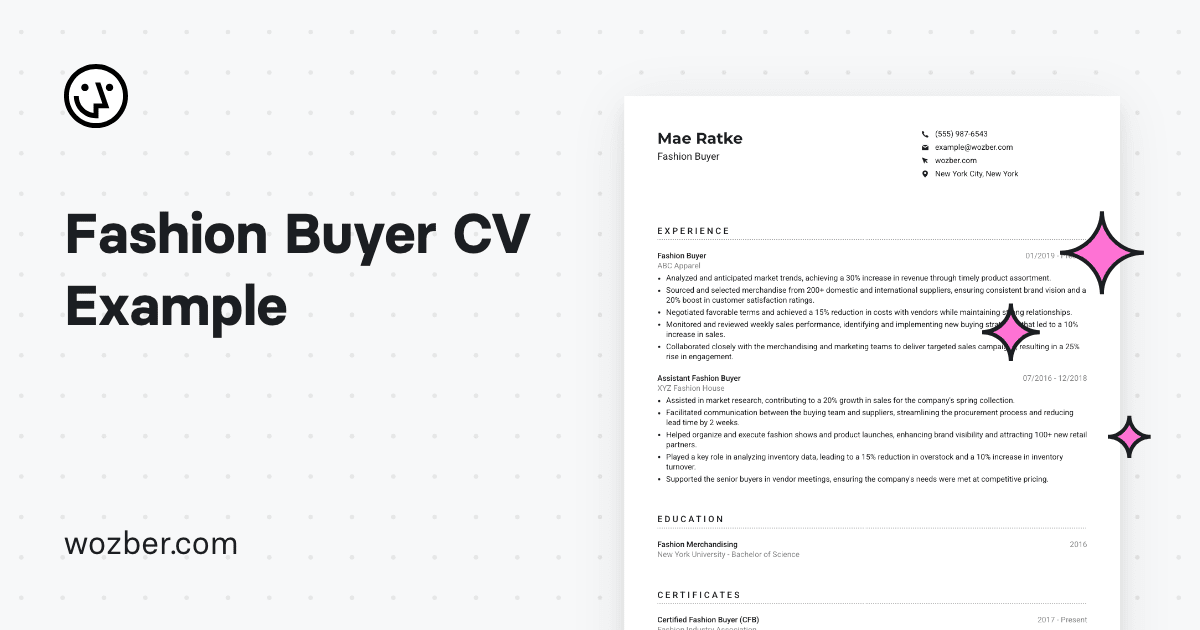 Fashion Buyer CV Example   Og 