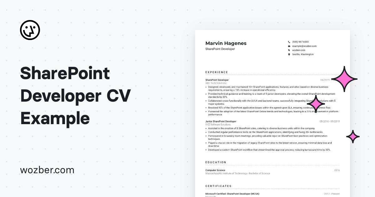 SharePoint Developer CV Example