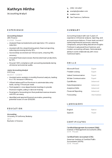 Accounting Analyst CV Template #10