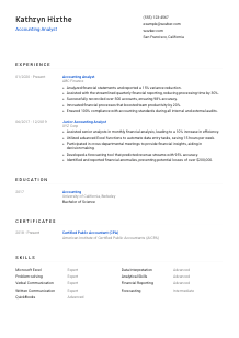 Accounting Analyst CV Template #8