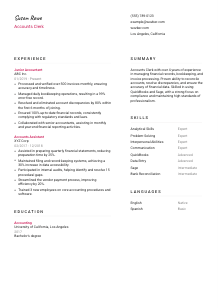 Accounts Clerk CV Example   Accounts Clerk Resume Example 11 W218x1 