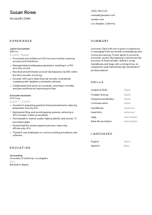 Accounts Clerk Resume Template #2