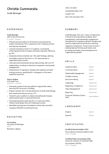 Audit Manager Resume Template #5