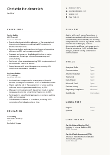 Auditor Resume Template #13