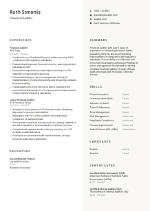 Financial Auditor Resume Template #13