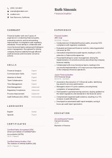 Financial Auditor Resume Template #20