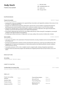 Forensic Accountant CV Example