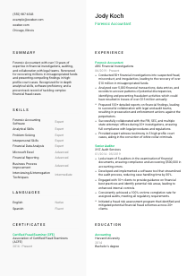 Forensic Accountant CV Template #2