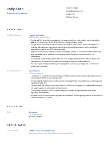 Forensic Accountant Resume Template #1