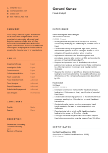 Fraud Analyst Resume Template #3