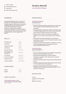 Assistant Bank Manager CV Template #20