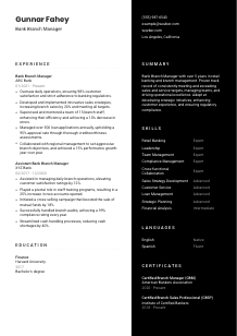 Bank Branch Manager Resume Template #3
