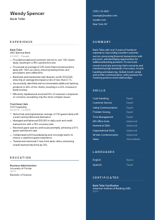 Bank Teller CV Template #15