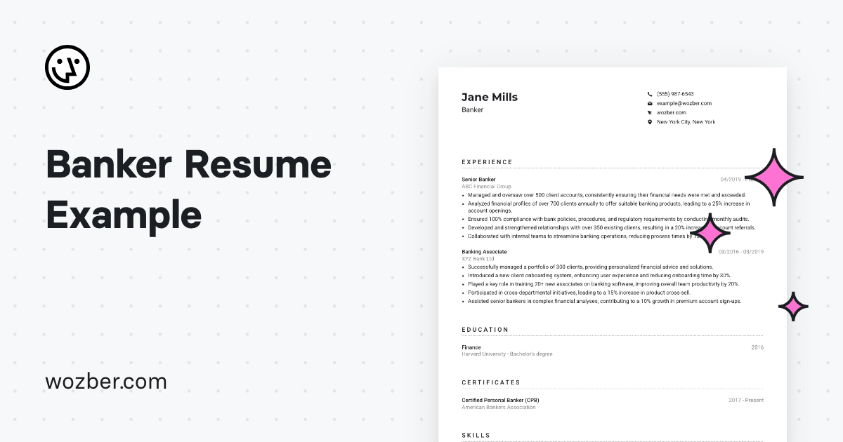 Banker Resume Example