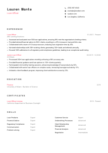 Loan Officer CV Template #4