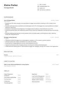 Mortgage Banker Resume Example