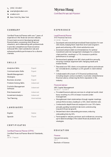 Certified Financial Planner Resume Template #3