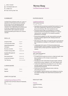 Certified Financial Planner CV Template #3