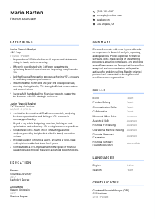 Finance Associate CV Template #2