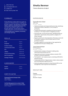 Finance Business Analyst Resume Template #3