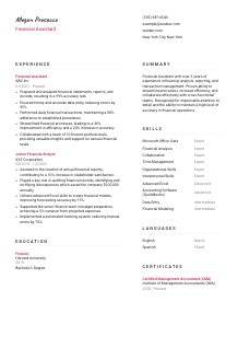 Financial Assistant Resume Template #11