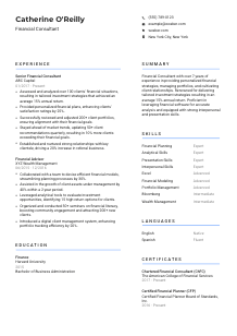 Financial Consultant Resume Template #10