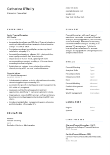 Financial Consultant CV Template #5