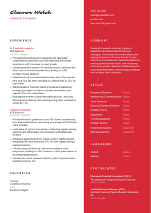 Financial Counselor Resume Template #22
