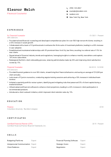 Financial Counselor Resume Template #4