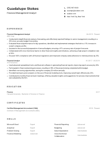 Financial Management Analyst CV Example