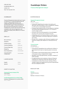 Financial Management Analyst Resume Template #2