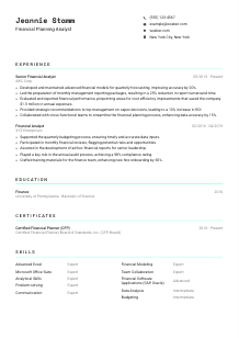 Financial Planning Analyst Resume Template #18