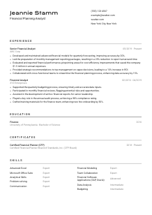 Financial Planning Analyst Resume Template #9