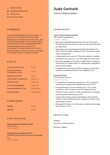 Financial Representative Resume Template #3